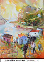 A Slice of Life at Quidi-Vidi-1, Oil on Canvas